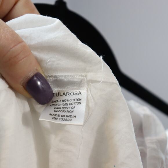 Tularosa Embroidered Off Shoulder Dress Women’s Size M White Red Blue - Picture 7 of 7